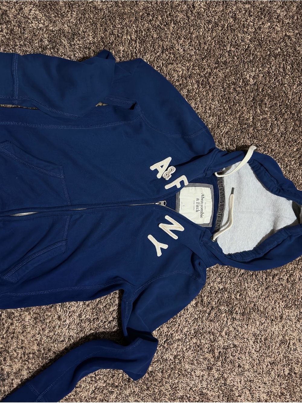 Abercrombie & Fitch Kids Royal Blue Zip Hoodie with Logo